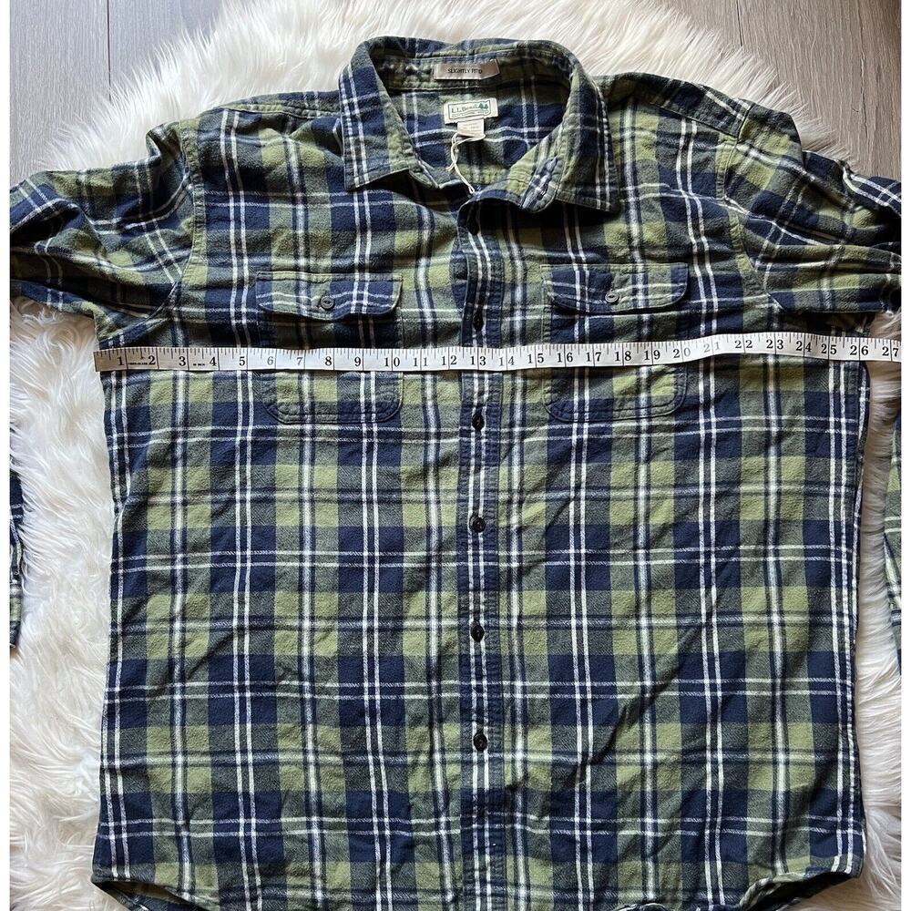 LL Bean Flannel Shirt Mens Tall Medium Slightly Fitted XL Plaid Multicolor Boho - Picture 7 of 8